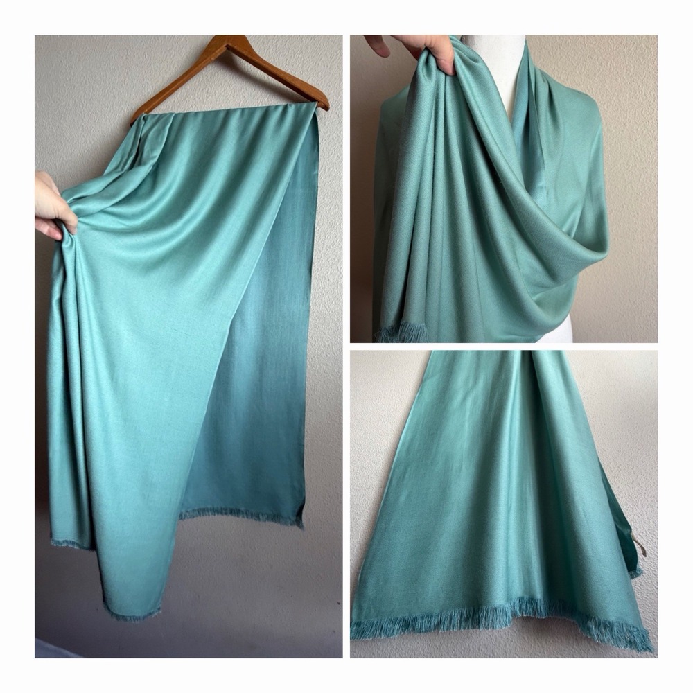 Collection Eighteen 50% Silk 50% Modal Seafoam Green Scarf Transition Boho Layer